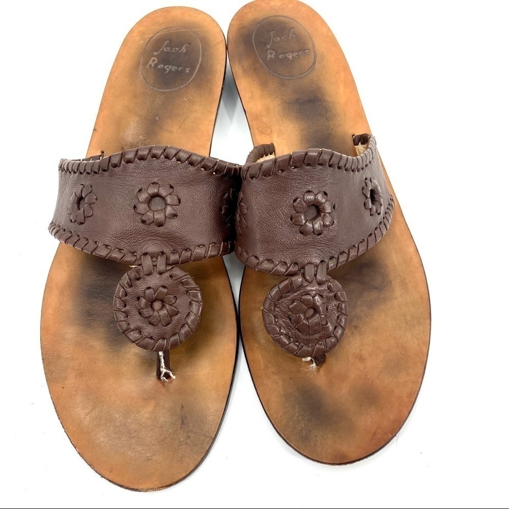 Jack Rogers Brown leather Capri sandals 9